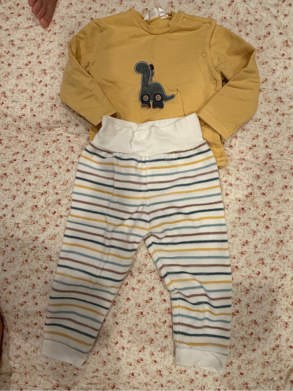 Mayoral Striped Joggers in White, Yellow & Blue